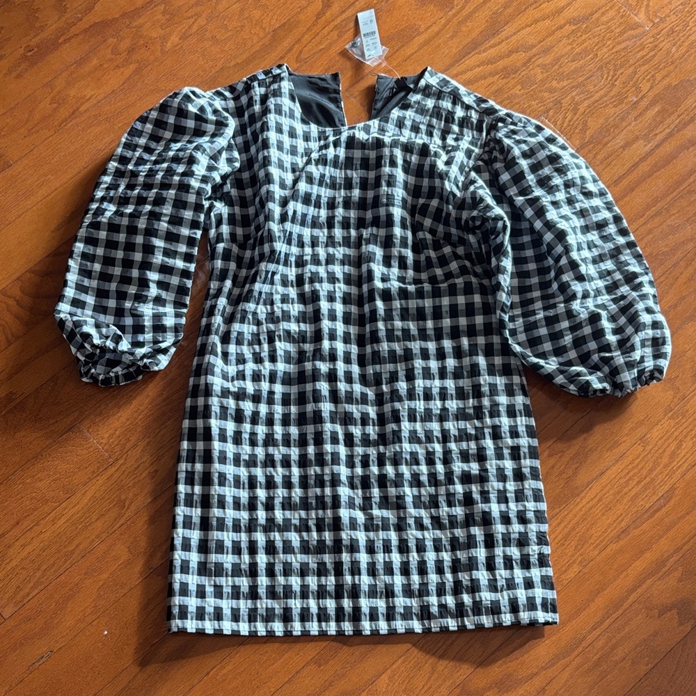 J. Crew Black and White Checkered Dress